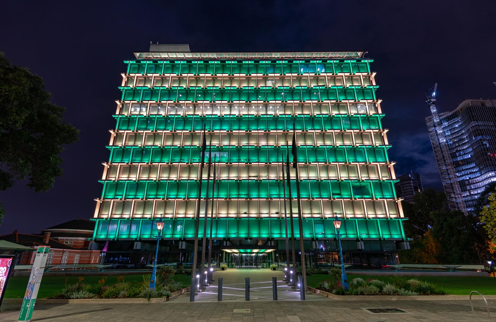 Council House lights up green and gold