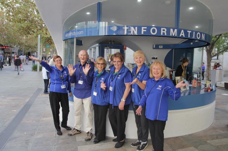 Volunteers at City of Perth's iCity Information Kiosk