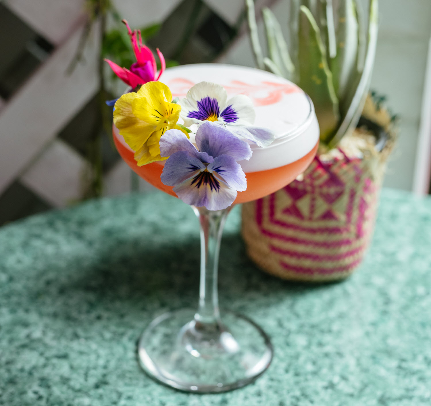 Floral Margarita cocktail