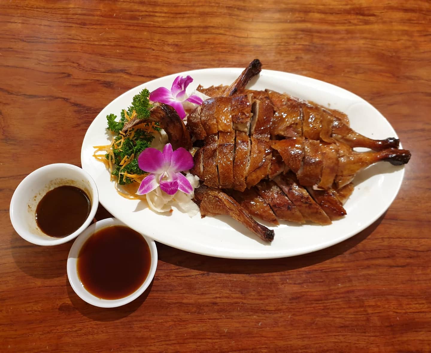 A platter of roast duck from Good Fortune Duck House