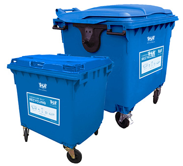 Blue cardboard only recycling bins