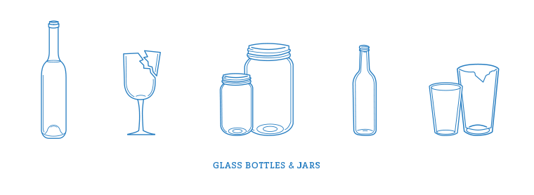 Glass bottle and jars recycling