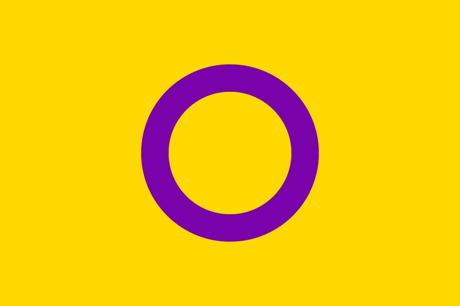 Yellow flag with purple circle in the centre