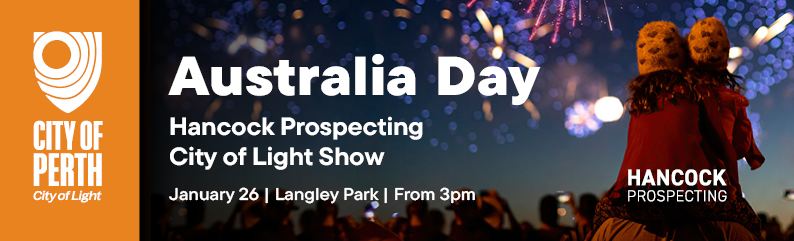 Australia Day City of Light Show banner 2024