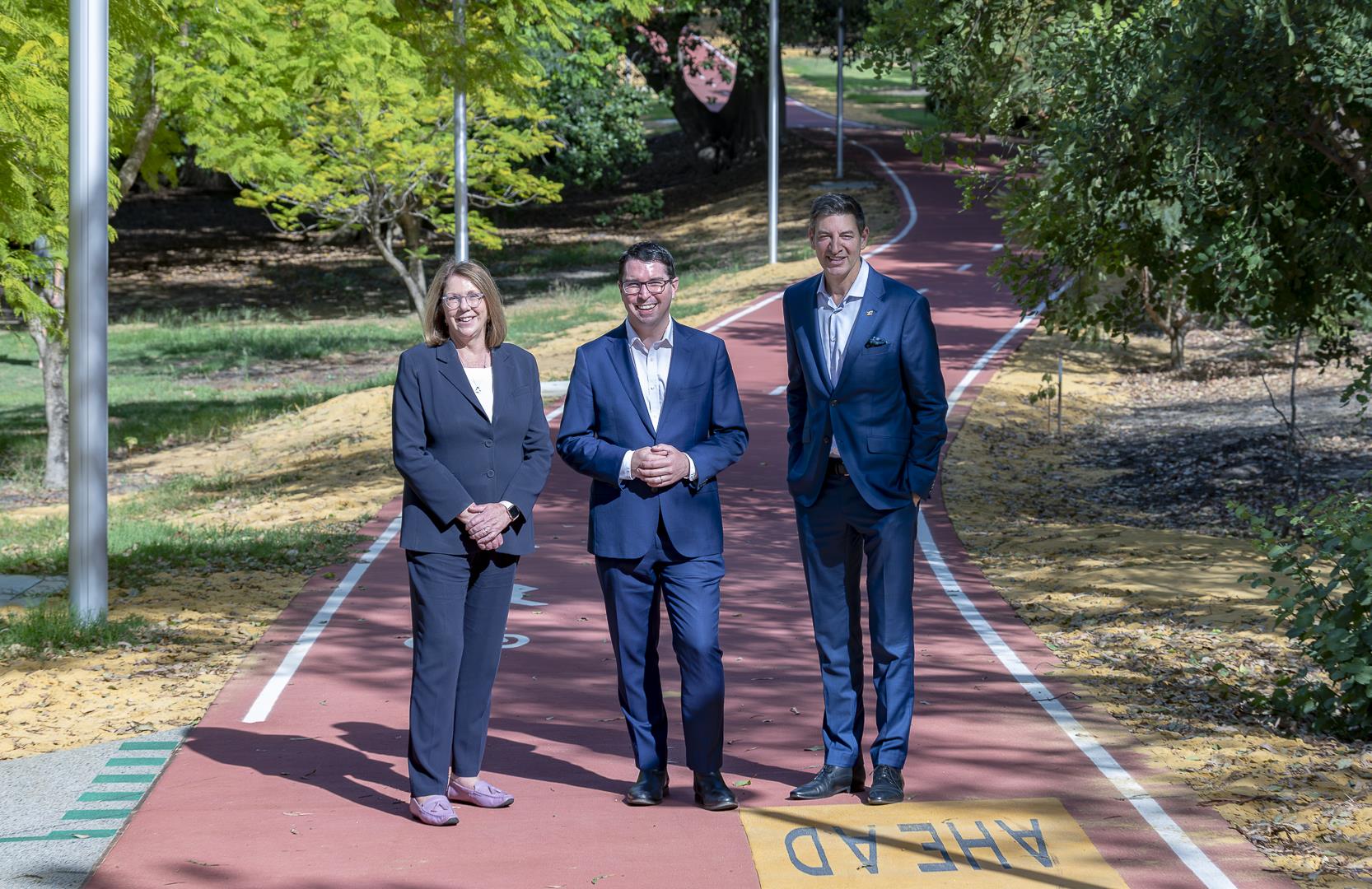 Catherine King, Patrick Gorman and Basil Zempilas at the newly opened Kings Park Share Path February 2024