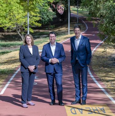 Catherine King, Patrick Gorman and Basil Zempilas at the newly opened Kings Park Share Path February 2024