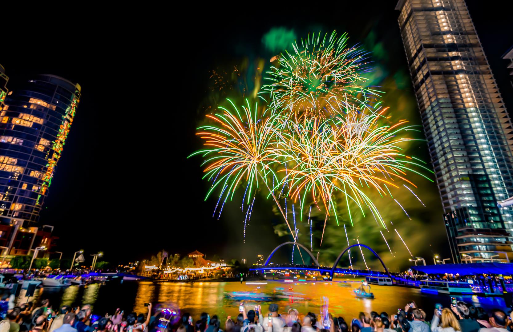 Fireworks over Elizabeth Quay