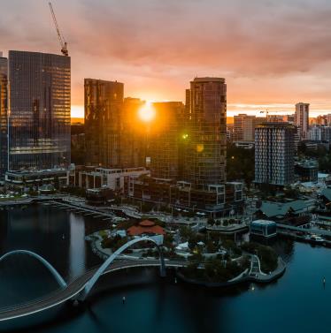 Sunrise City of Perth Skyline
