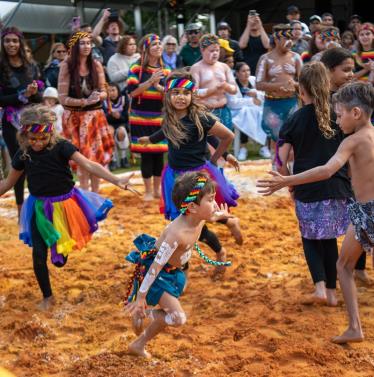 Aboriginal children in dance performance