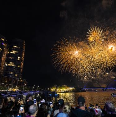 New Year's Eve fireworks at Elizabeth Quay