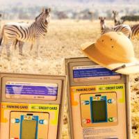 Composite image of parking meters on Safari in Africa for new parking campaign