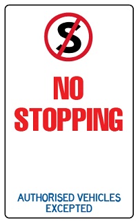 No stopping euthorised vehicles excepted