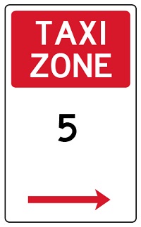 Taxi Zone 5 street sign