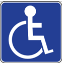 Acrod parking sign with wheelchair