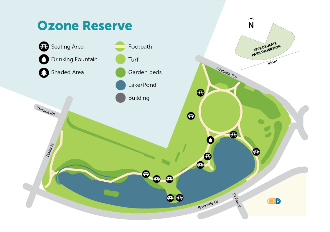 Digital map of Ozone Reserve with legend