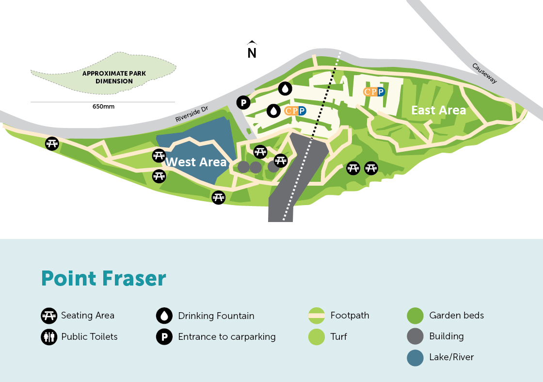 Digital map of Point Fraser with legend