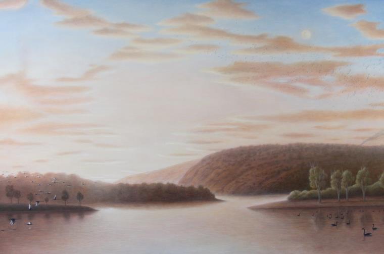 A painting looking west to Kings Park in 1827