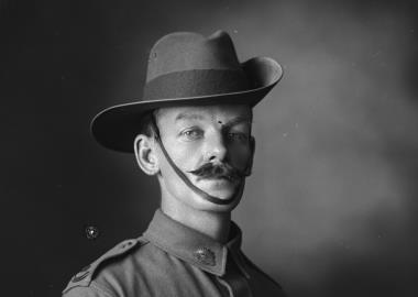 Black and white photograph of Private Andrew Christie