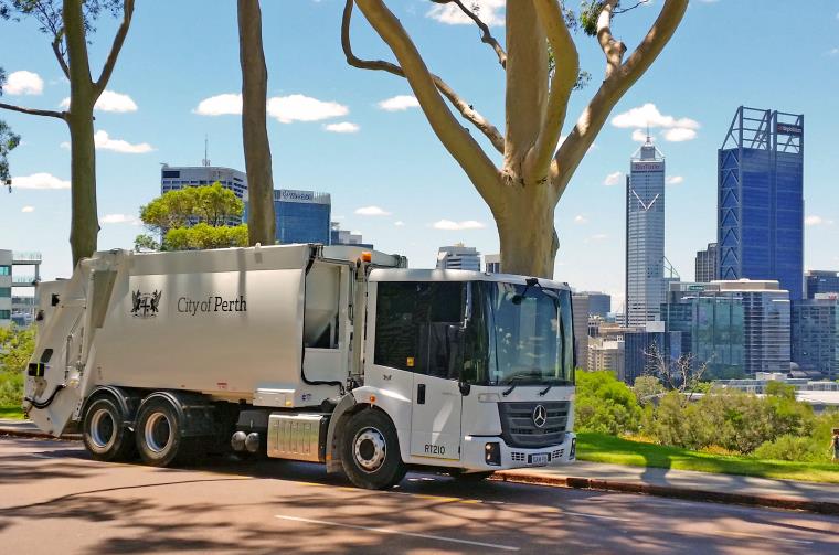 City of Perth recycled waste truck