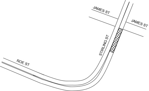 Map of road closure for Stirling street January 19 to 21