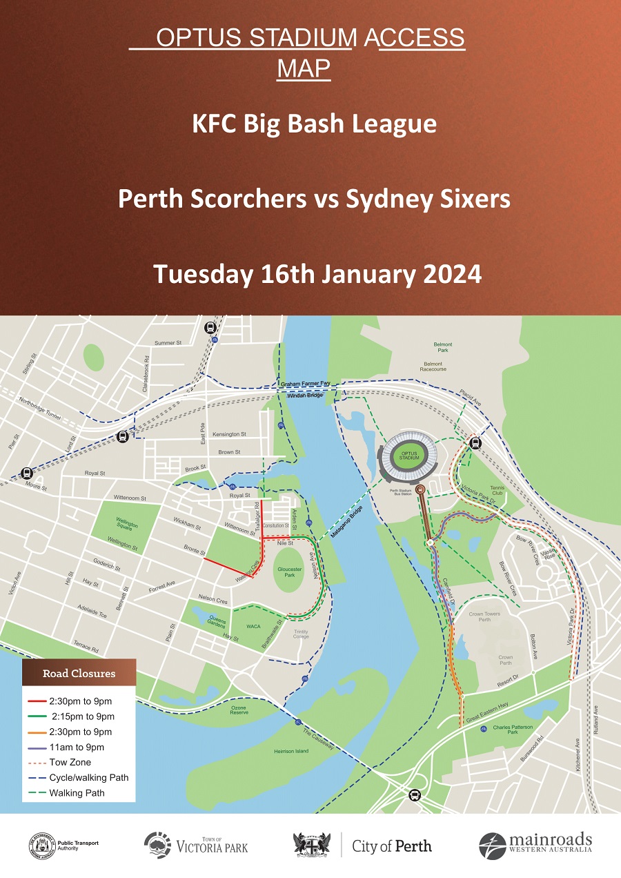 Access Map - BBL Scorchers vs Sixers - Tuesday 16 Jan 2024-1