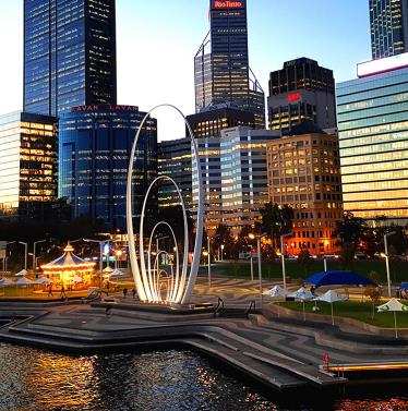 Perth city from Elizabeth Quay