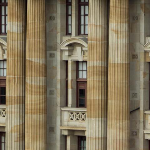 Pillars on historic building