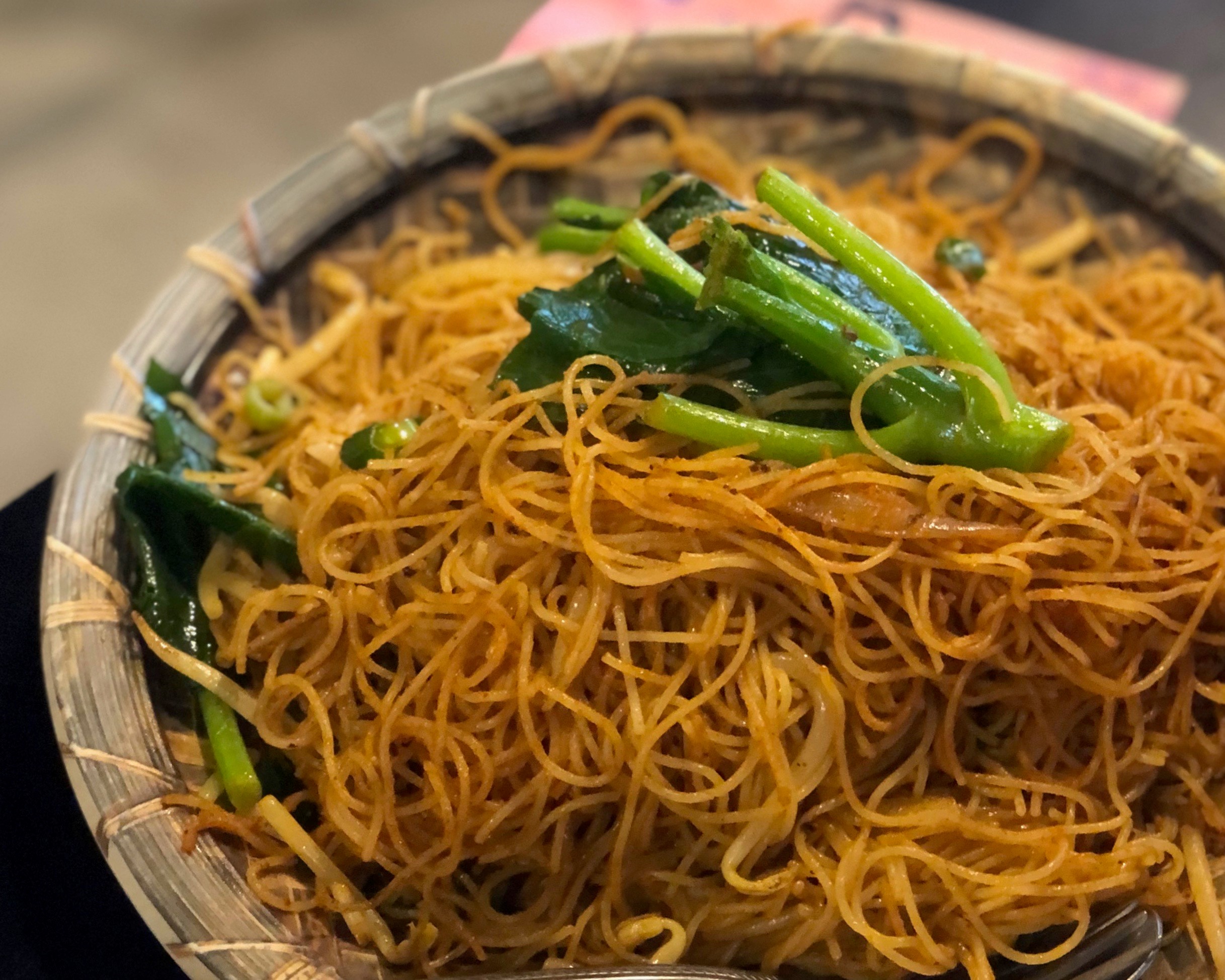 Bowl of Singaporean rice noodles