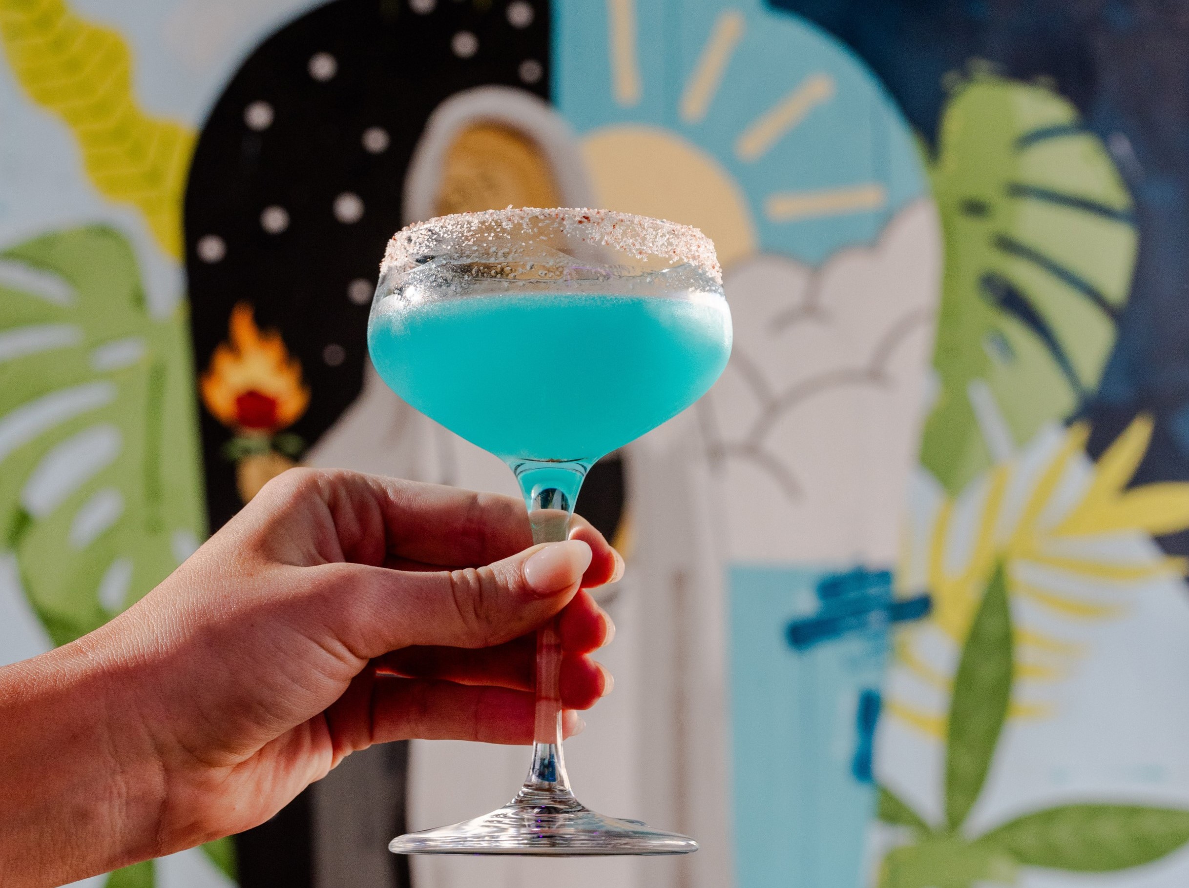 Neon Palms blue cocktail
